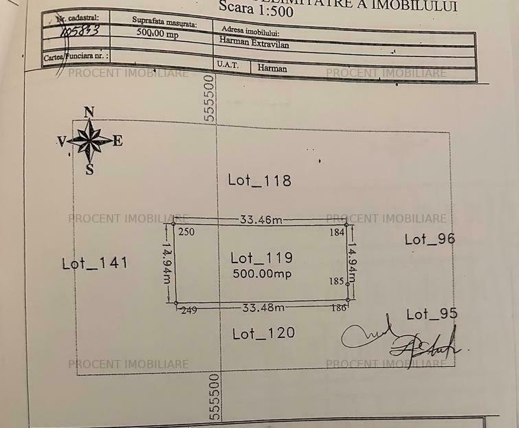 Teren Intravilan construibil cu utilităti  Harman !