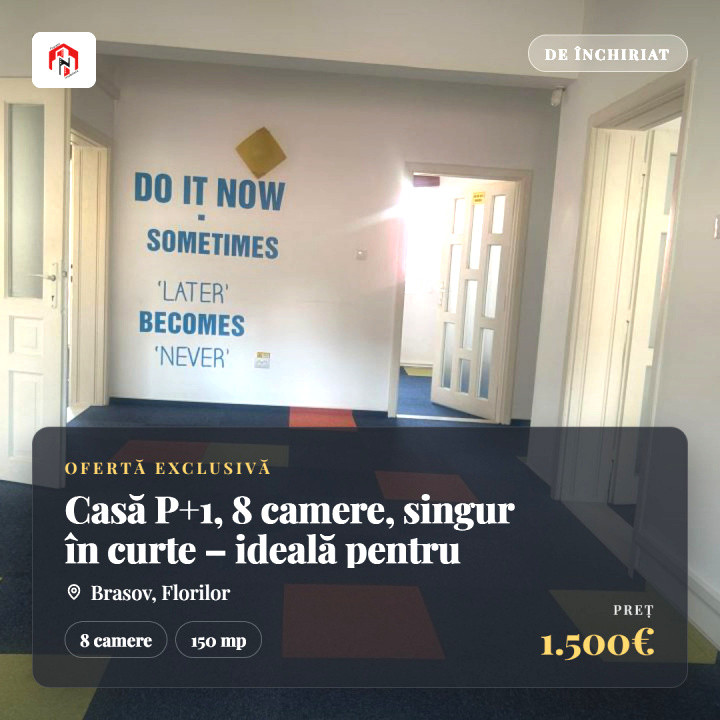 Casă P+1, 6 camere, singur în curte – ideală pentru sediu firmă